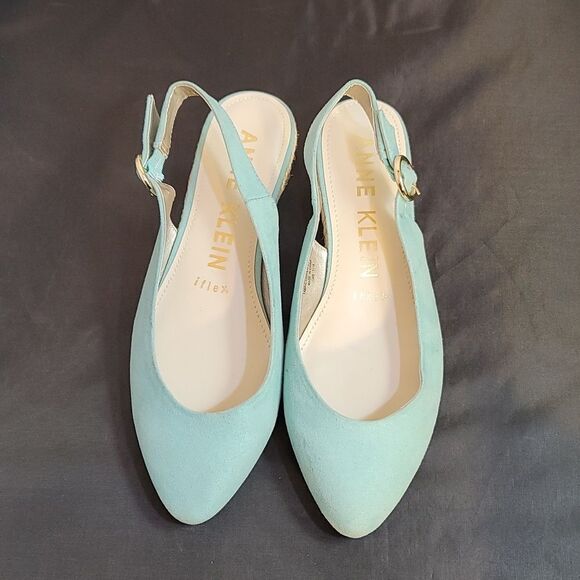 BRAND NEW ANNE KLEIN ESPADRILLE WEDGE SUEDE FLAT PUMP - Picture 2 of 16